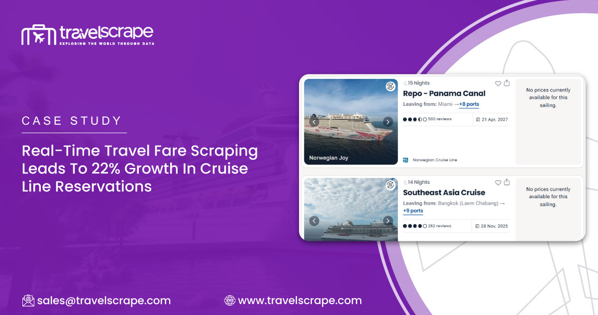 Real-Time Travel Fare Scraping Leads To 22% Growth In Cruise Line Reservations